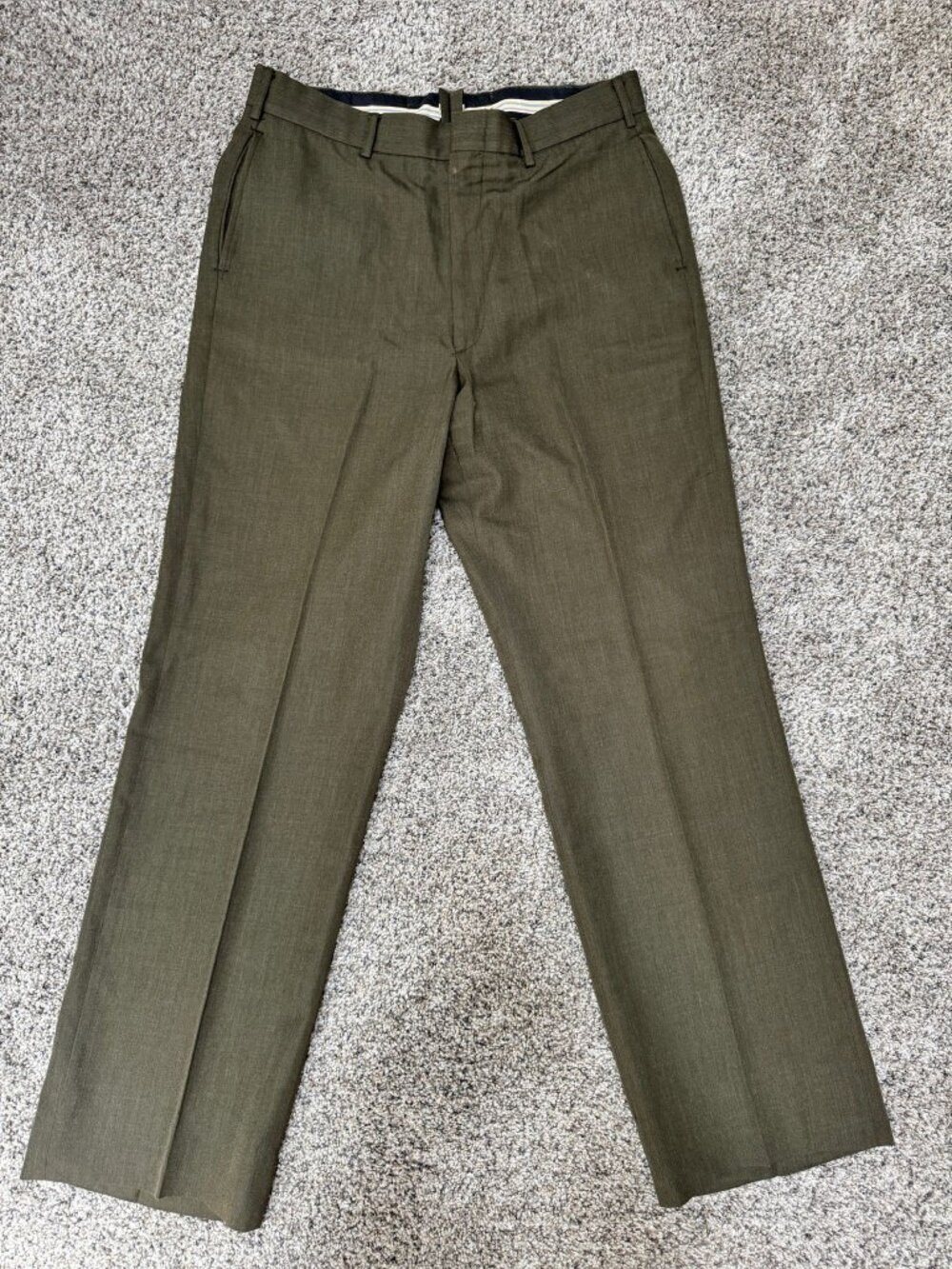 Vintage US Army Military Dress Uniform Pants Men’s 33x32 Olive Green Class A